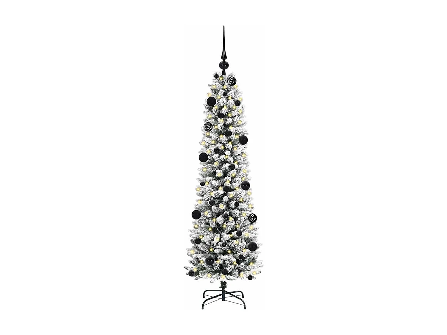 Sapin de Noël artificiel avec 150 LED Vert et blanc 150 cm