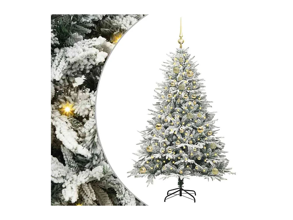 Árbol de Navidad artificial preiluminado con juego de bolas