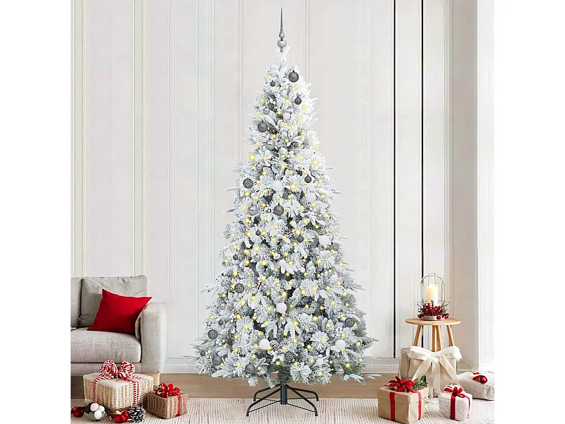 Kunstmatige Hinged Kerstboom met 300 LED Groen 240 cm PE en PVC