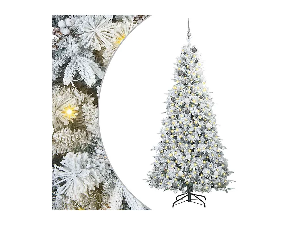 Kunstmatige Hinged Kerstboom met 300 LED Groen 240 cm PE en PVC