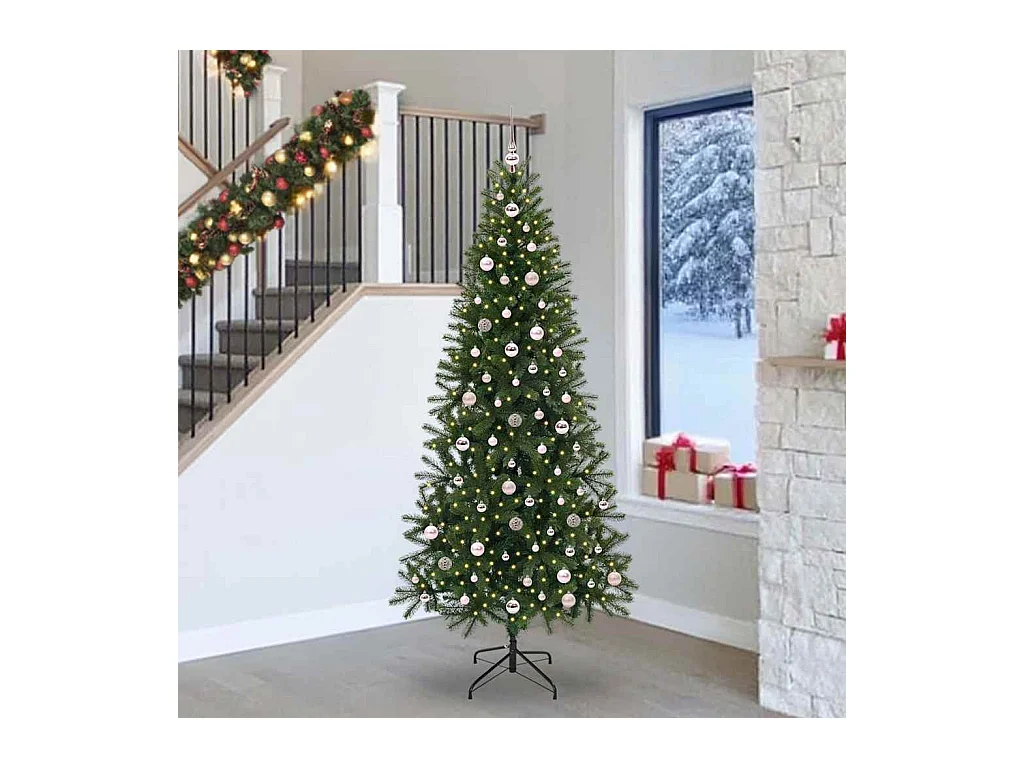 Árbol de Navidad artificial con 300 LED Verde 240 cm PE y PVC