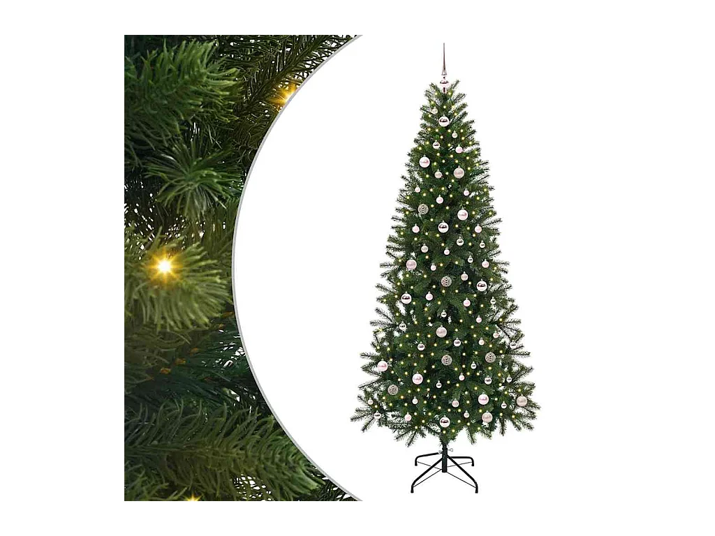 Árbol de Navidad artificial con 300 LED Verde 240 cm PE y PVC