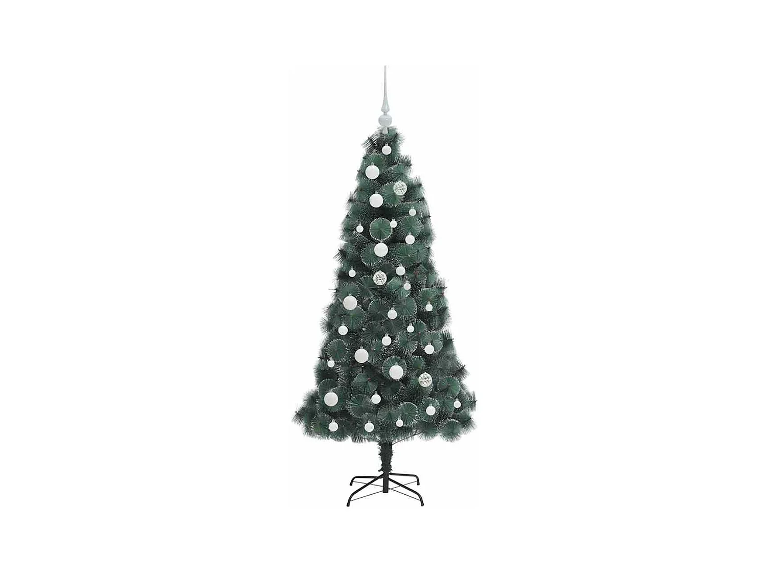 Kunstmatige Voorverlichte Kerstboom met Ballenset Groen 150 cm