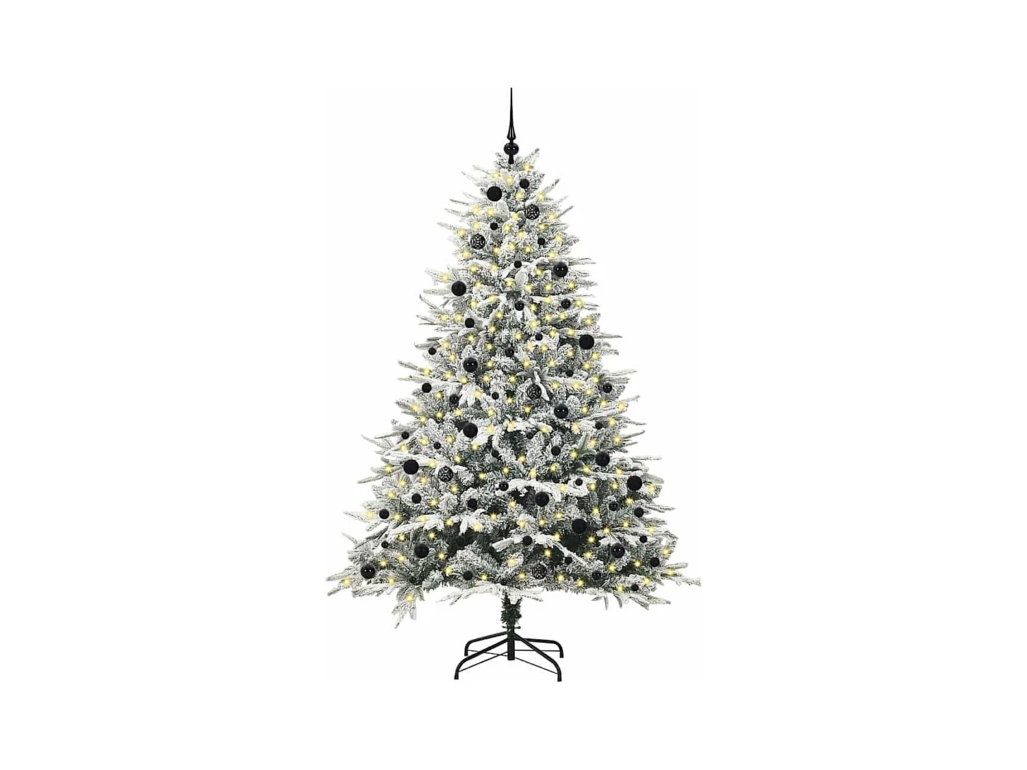 Sapin de Noël artificiel pré-éclairé avec set de boules Vert