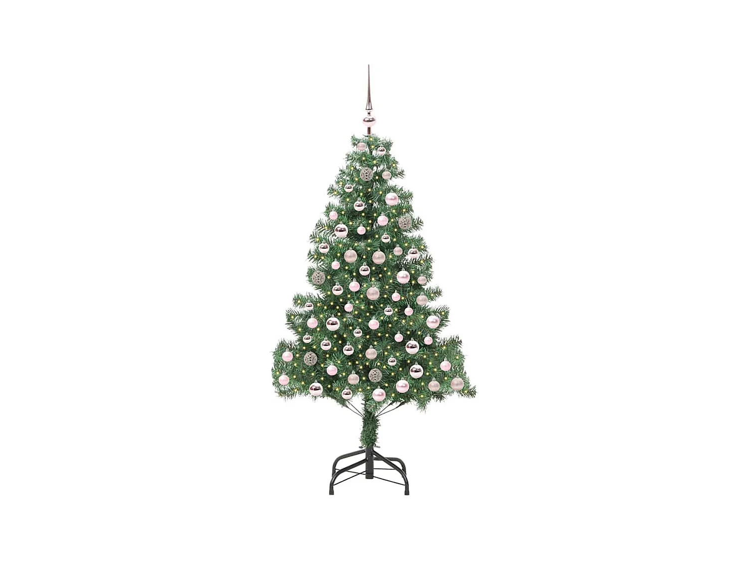 Sapin de Noël avec 300 LED avec support Vert 210 cm PVC