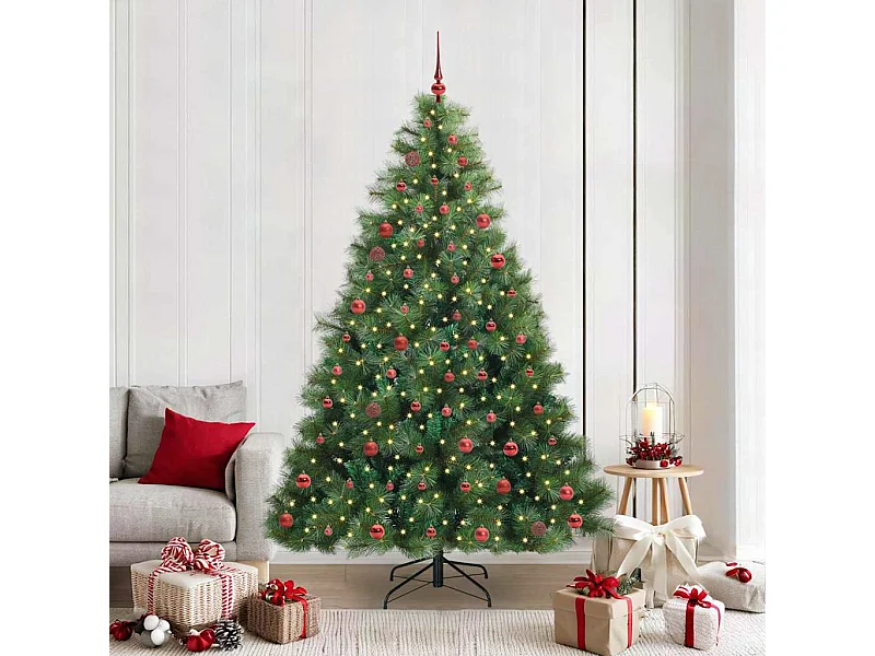 Árbol de Navidad artificial con 300 LED Verde 210 cm PE y PVC
