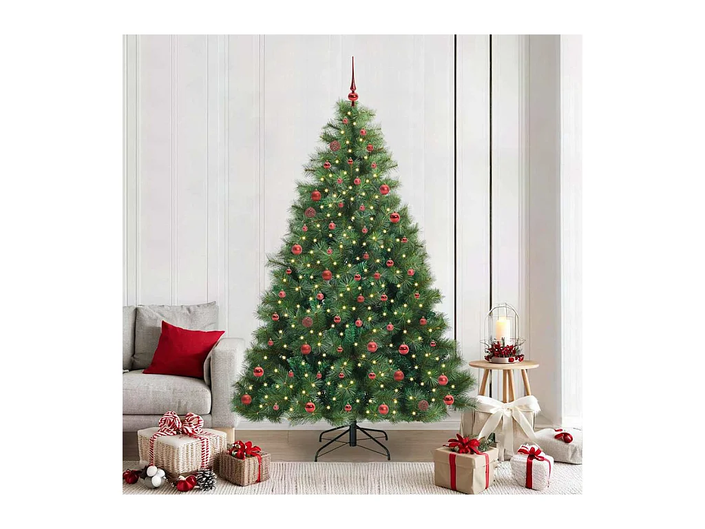 Árbol de Navidad artificial con 300 LED Verde 210 cm PE y PVC