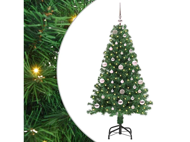 Árbol de Navidad artificial Verde 150 cm PVC y Acero y Plástico
