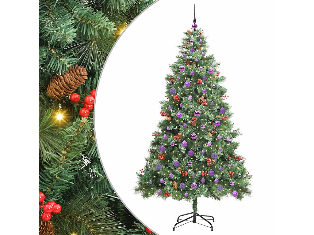 Sapin de Noël artificiel Vert 210 cm PVC et métal