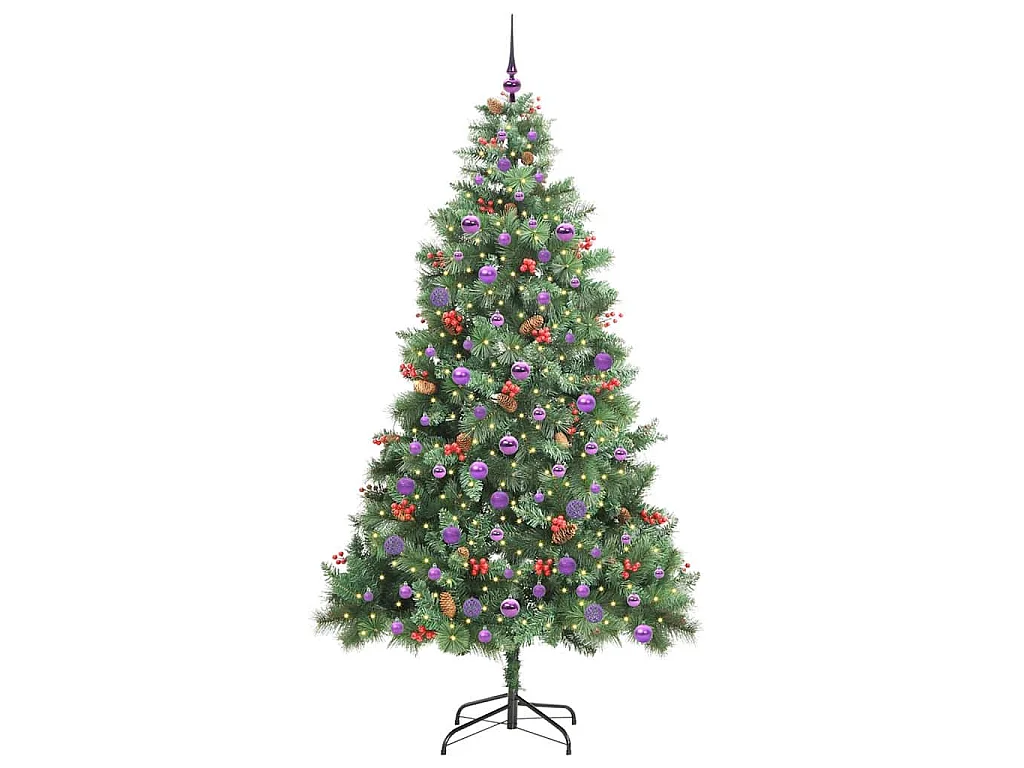 Sapin de Noël artificiel Vert 210 cm PVC et métal