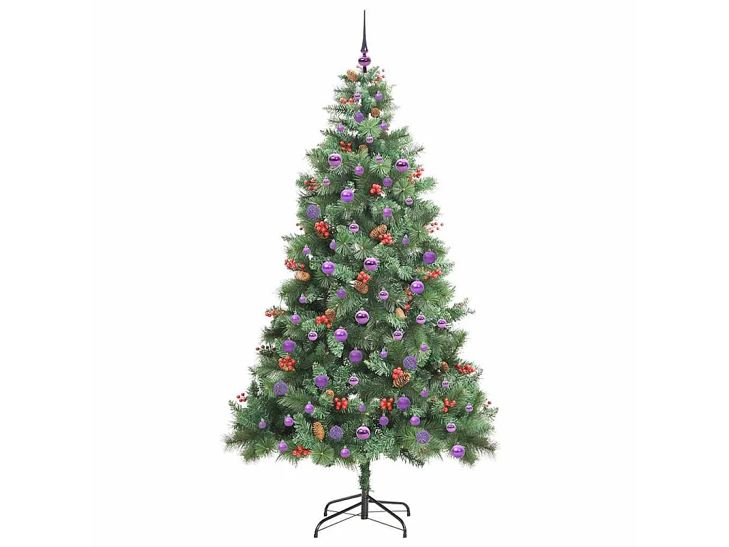 Sapin de Noël artificiel Vert 210 cm PVC et métal