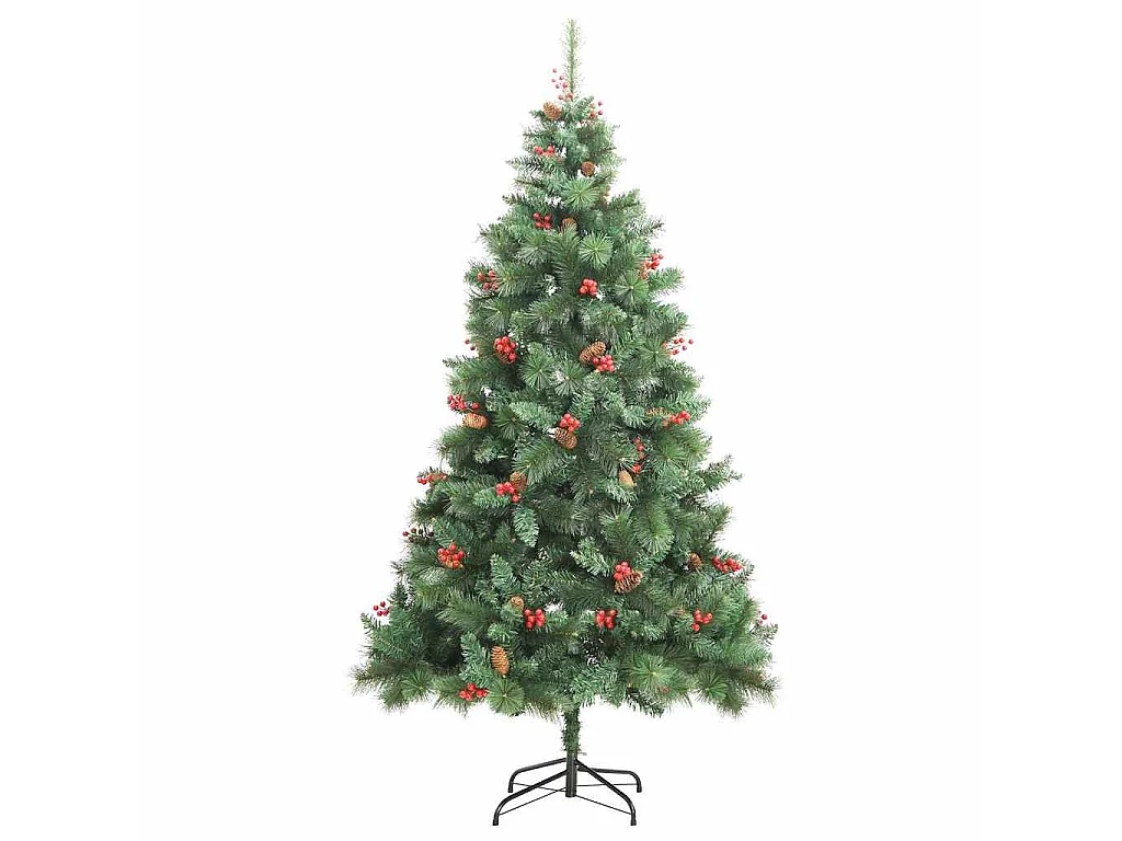 Sapin de Noël artificiel Vert 210 cm PVC et métal