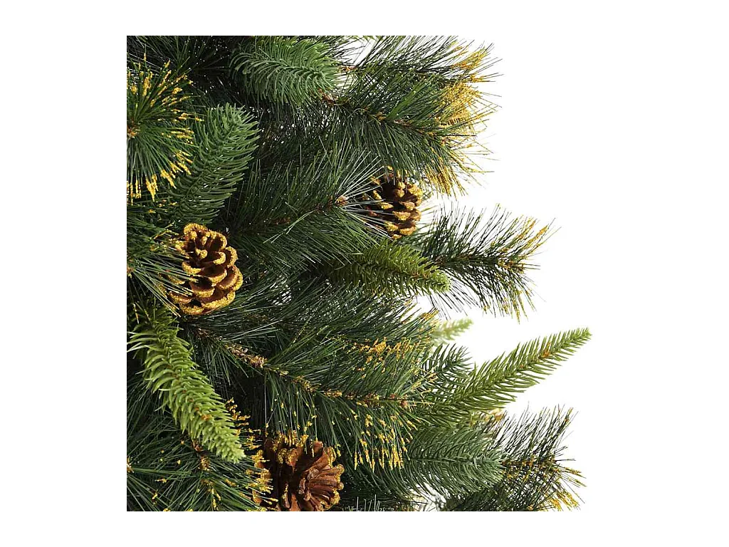 Sapin de Noël artificiel avec branches pliables et cônes 240 cm