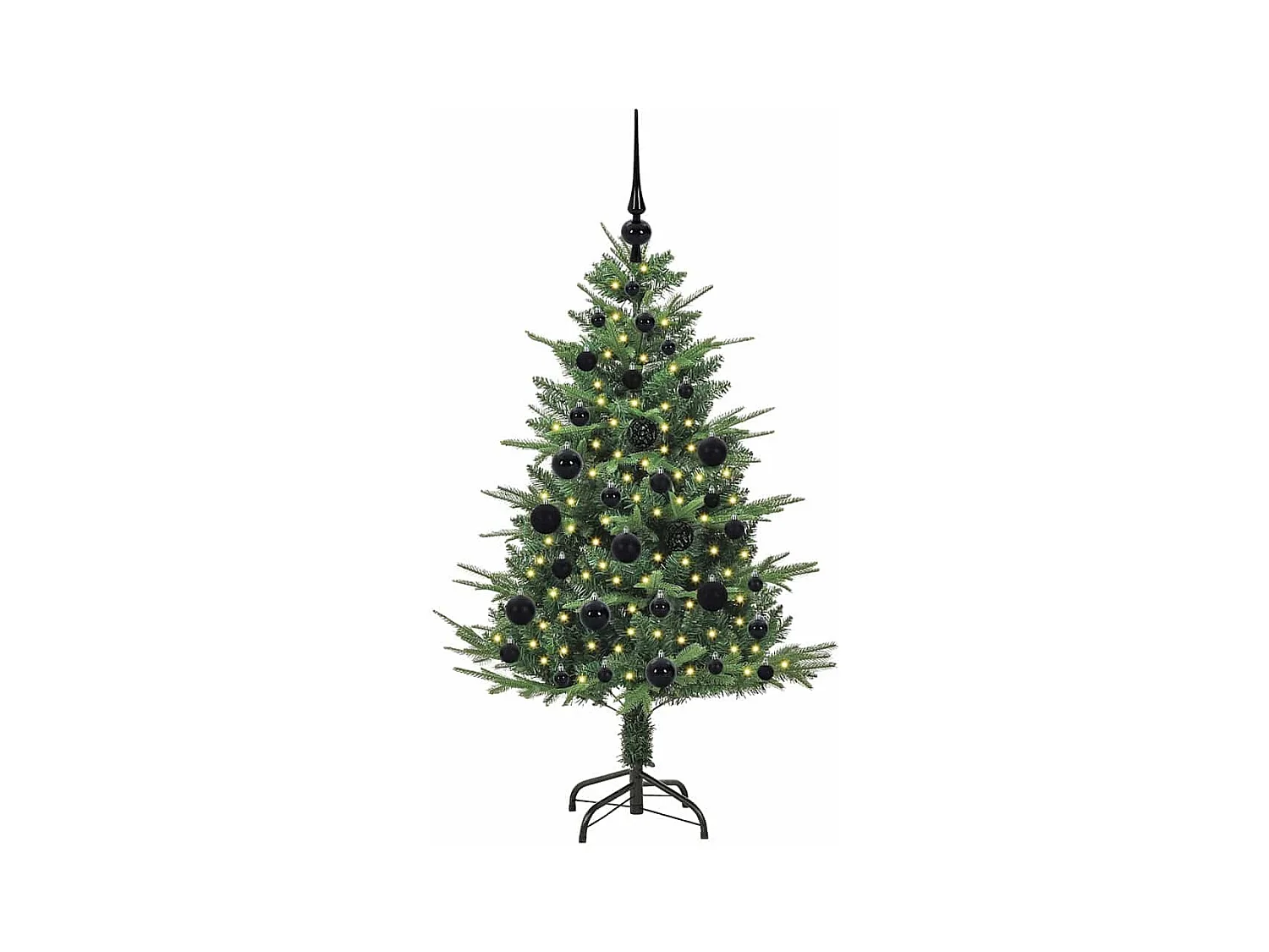 Sapin de Noël artificiel pré-éclairé avec set de boules Vert