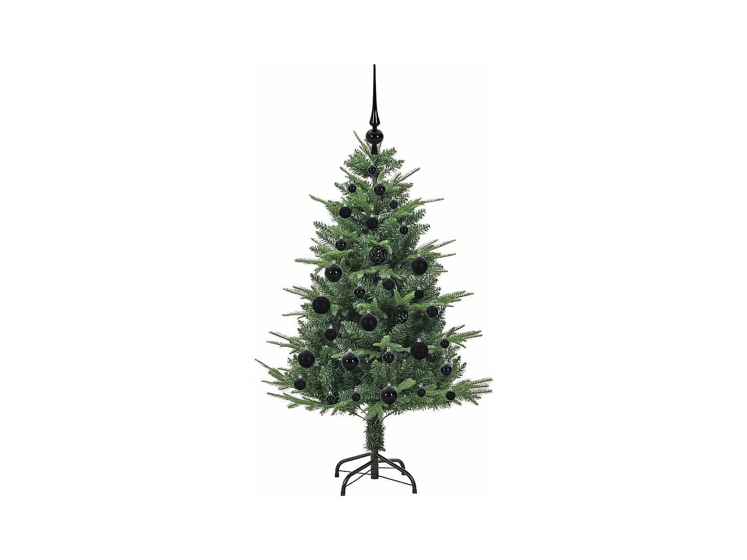 Sapin de Noël artificiel pré-éclairé avec set de boules Vert