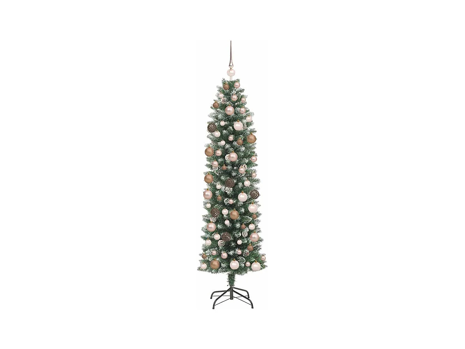 Árvore Slim de Natal Artificial Verde e Branco 180 cm