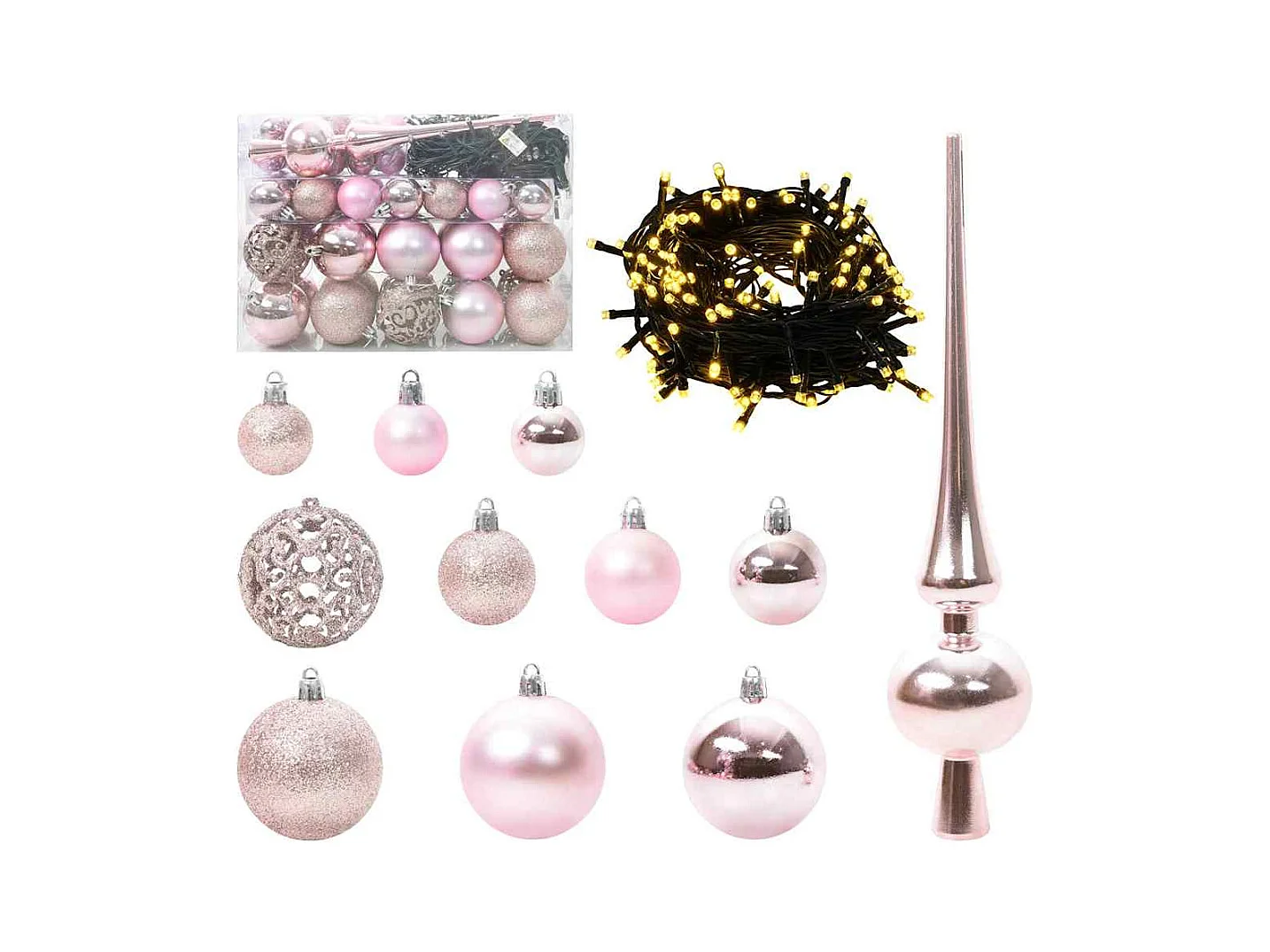 Árvore de Natal com 150 LEDs com suporte Rosa 120 cm PVC