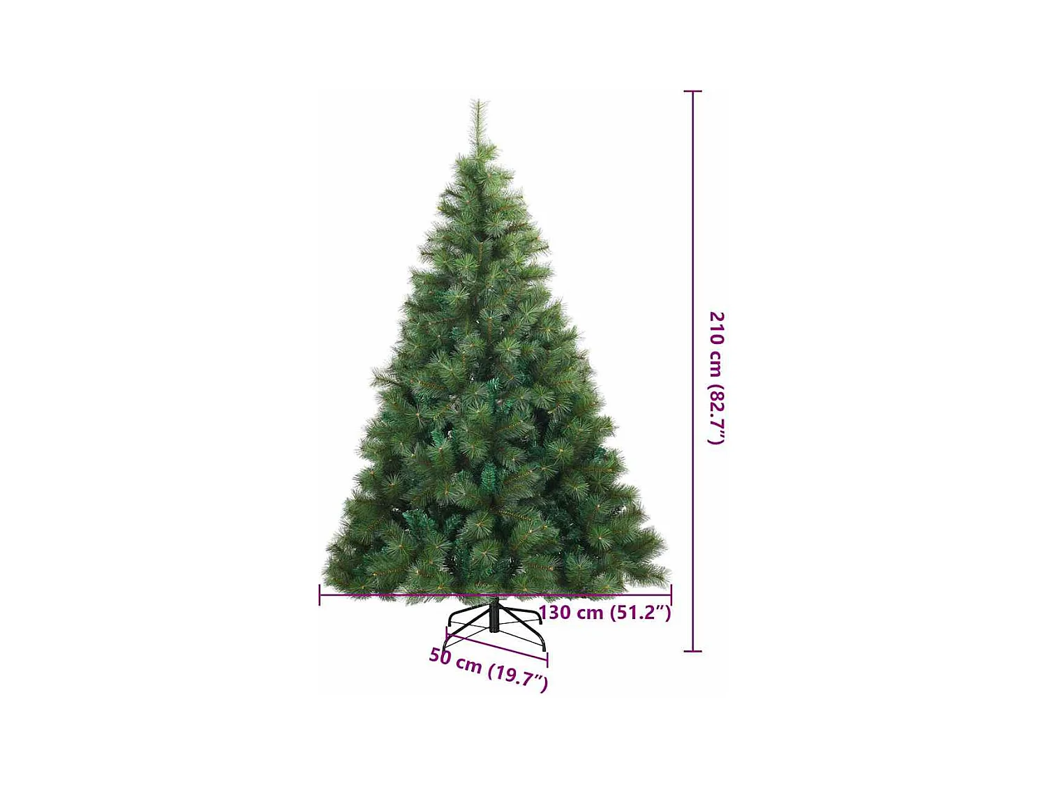 Sapin de Noël Artificiel à Branches Articulées Vert 210 cm