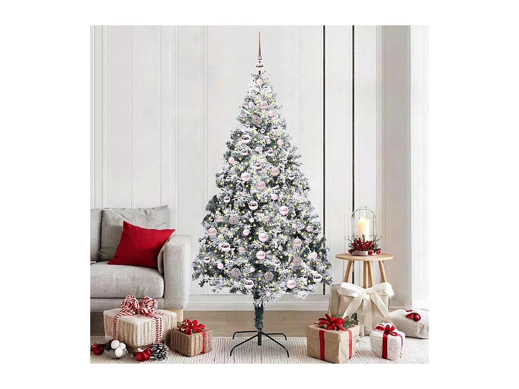 Sapin de Noël artificiel Vert 210 cm PVC, Acier et Plastique