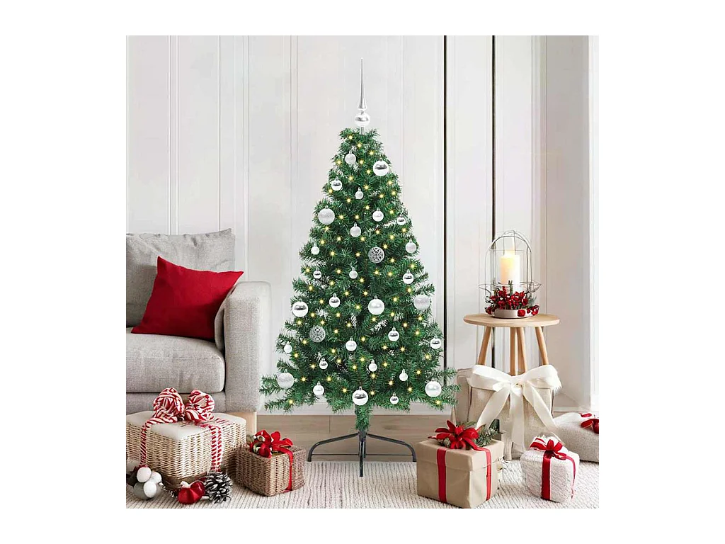 Árbol de Navidad Artificial Preiluminado Verde 150 cm PVC