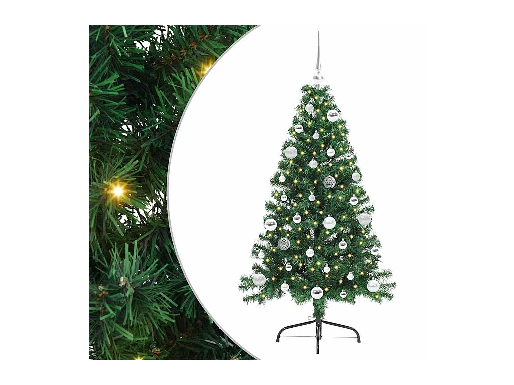 Árbol de Navidad Artificial Preiluminado Verde 150 cm PVC