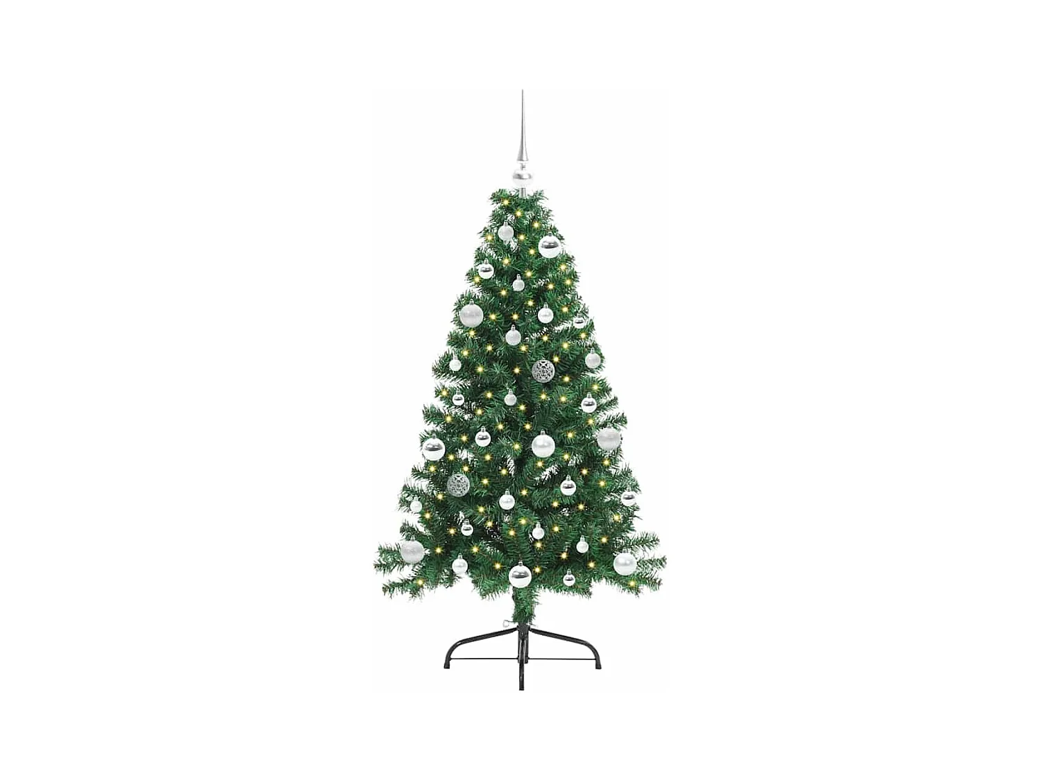 Árbol de Navidad Artificial Preiluminado Verde 150 cm PVC