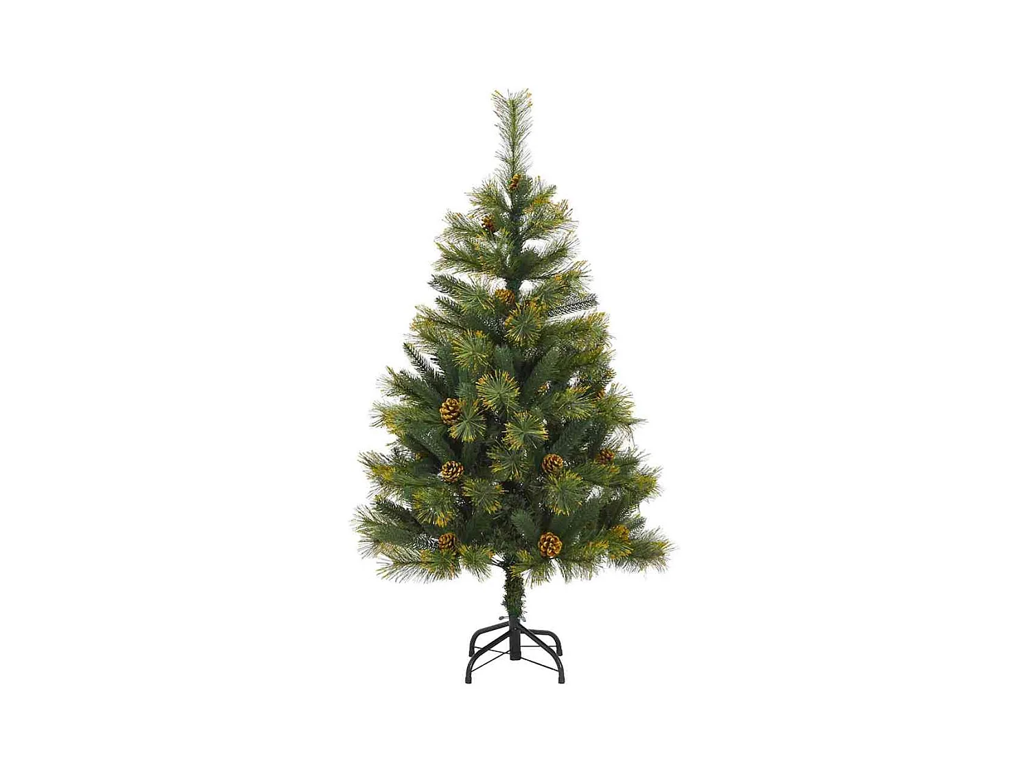 Sapin de Noël artificiel avec branches pliables et cônes 120 cm