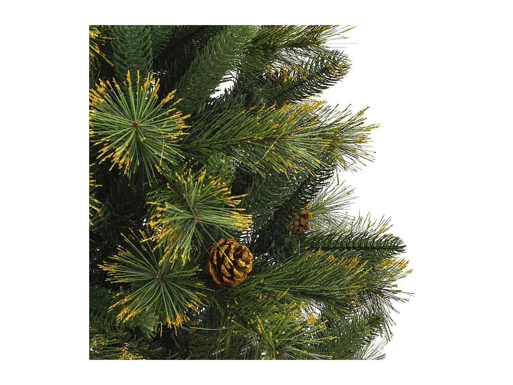 Sapin de Noël artificiel avec branches pliables et cônes 120 cm