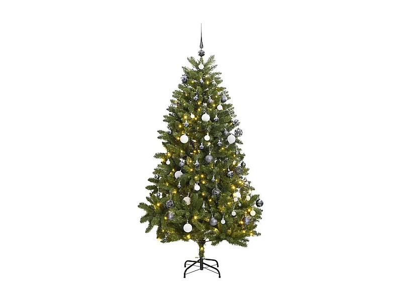Árvore Natal artificial articulada com 300 luzes LED+bolas 270cm