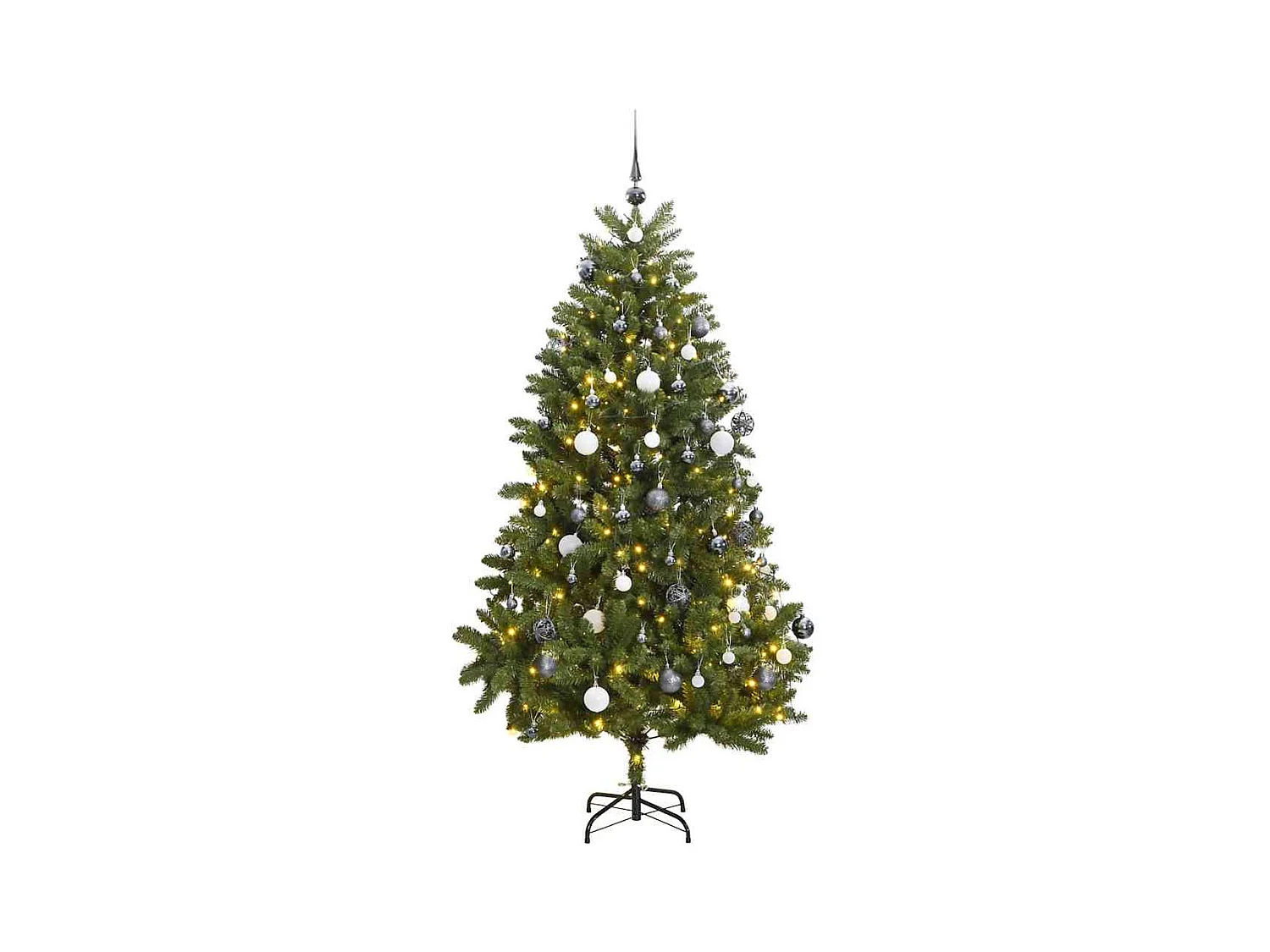 Sapin de Noël artificiel articulé 300 LED et boules 270 cm