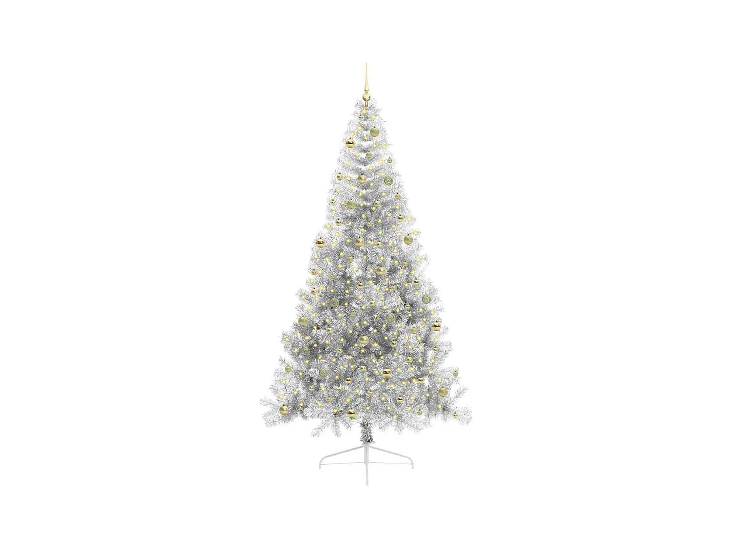 Árbol de Navidad Artificial Preiluminado Plateado 240 cm PET