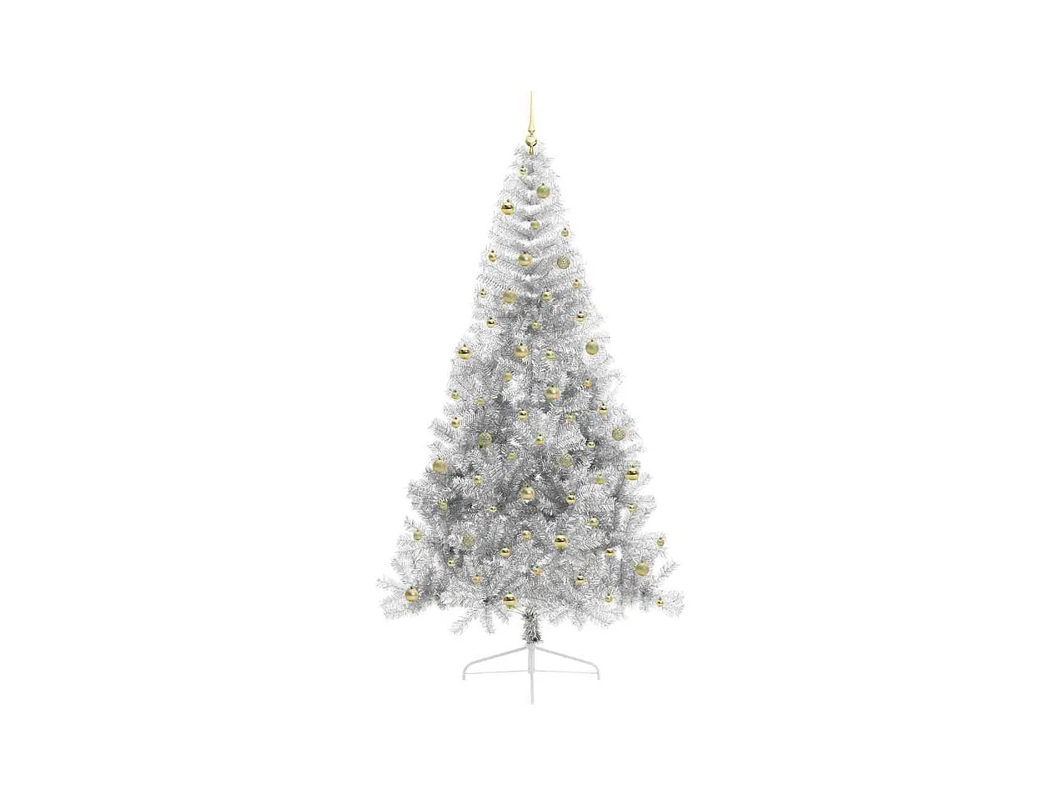 Árbol de Navidad Artificial Preiluminado Plateado 240 cm PET