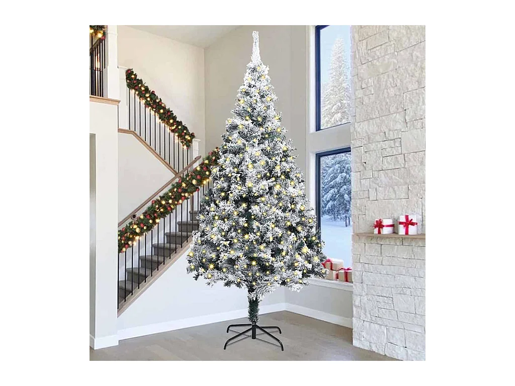 Sapin de Noël artificiel pré-éclairé Vert 400 cm PVC