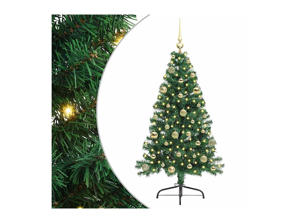 Árvore de Natal Artificial Pré-iluminada Verde 150 cm PVC