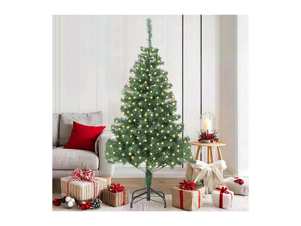 Árbol de Navidad con 300 LED con soporte Verde 180 cm PVC