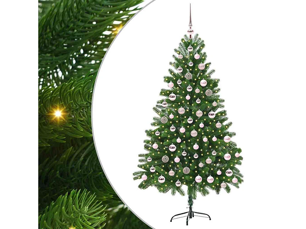 Árvore de Natal com 300 LEDs com suporte Verde 180 cm PE