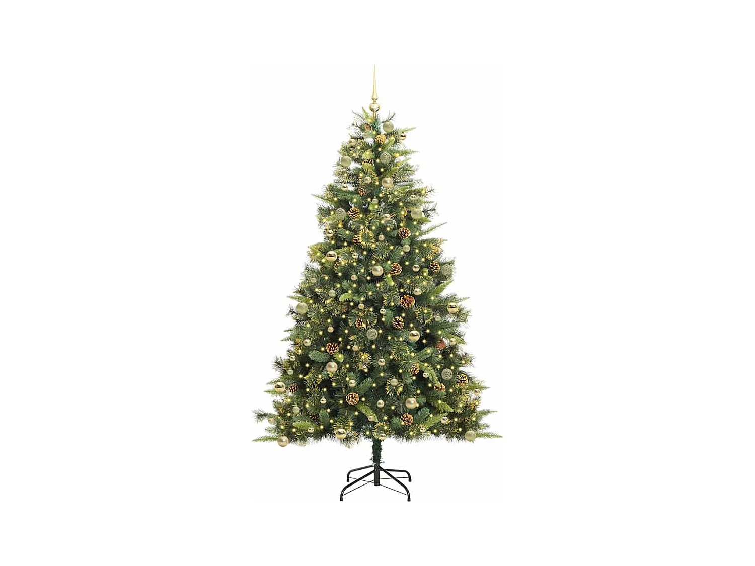 Sapin de Noël artificiel avec branches pliables et cônes 240 cm