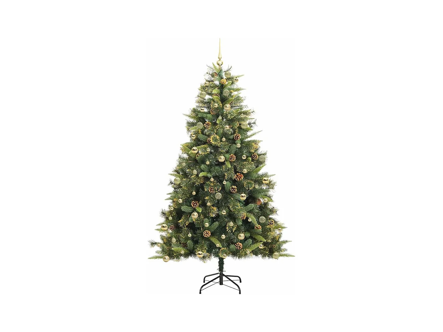 Sapin de Noël artificiel avec branches pliables et cônes 240 cm