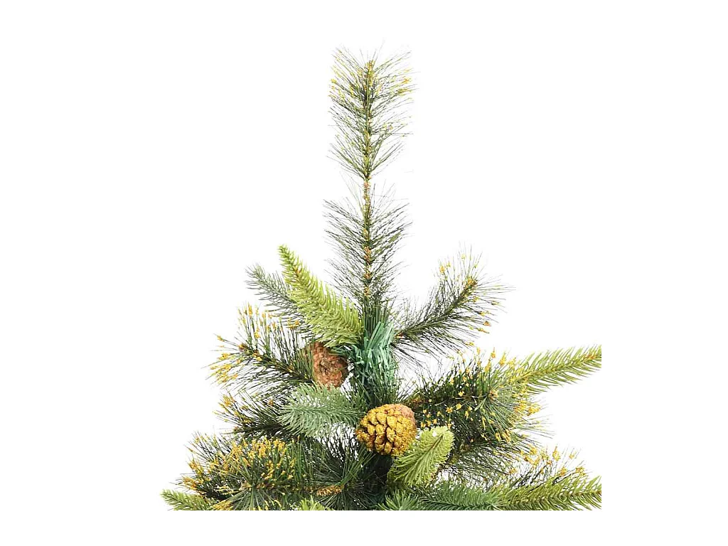 Sapin de Noël artificiel avec branches pliables et cônes 240 cm