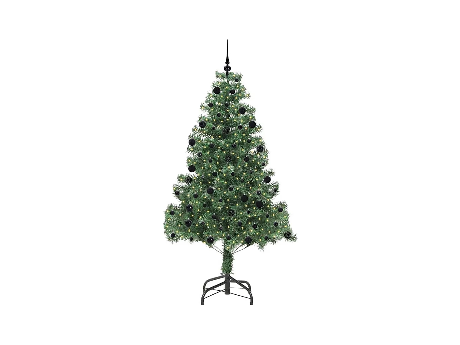 Sapin de Noël avec 300 LED avec support Vert 210 cm PVC