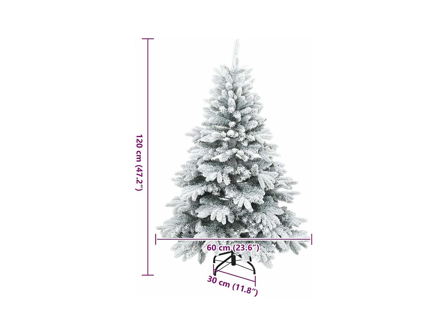 Árvore de Natal Artificial Moderna Hasteada com Neve Flocada