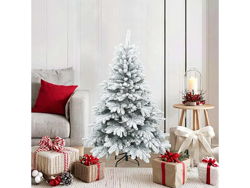 Árbol de Navidad Artificial Moderno Plegable con Nieve y Escarcha