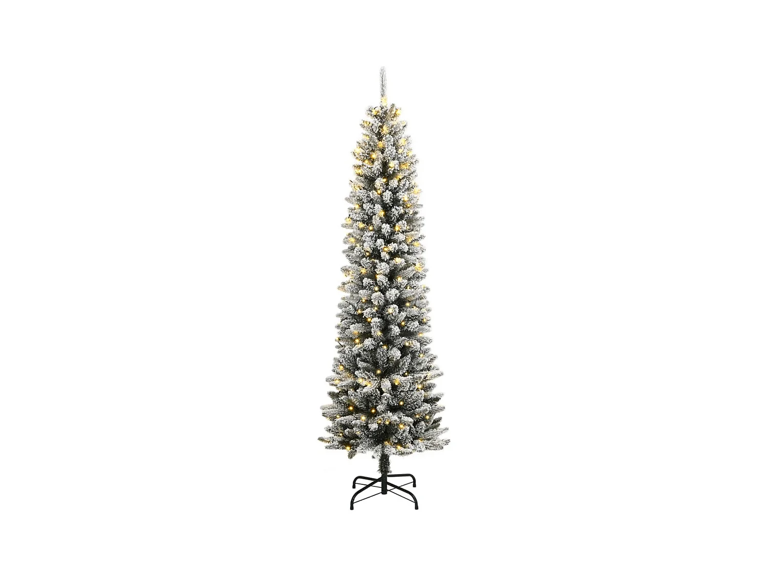 Árbol de Navidad artificial con 300 LED y nieve flocada 180 cm
