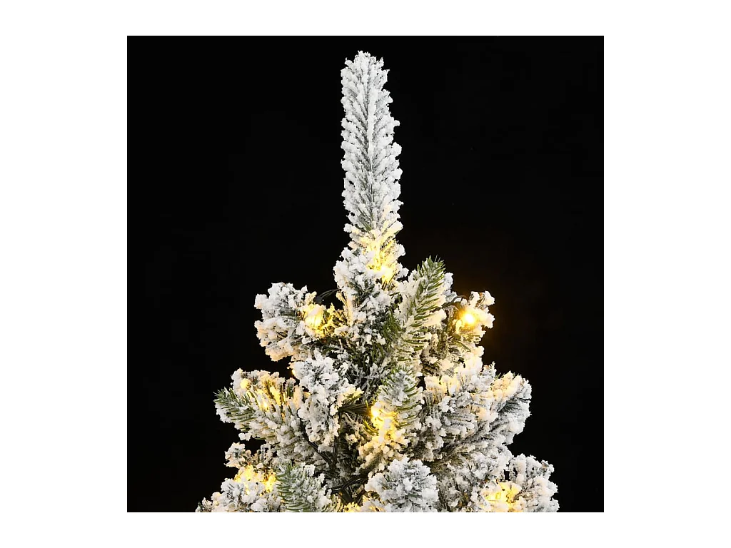 Árbol de Navidad artificial con 300 LED y nieve flocada 180 cm