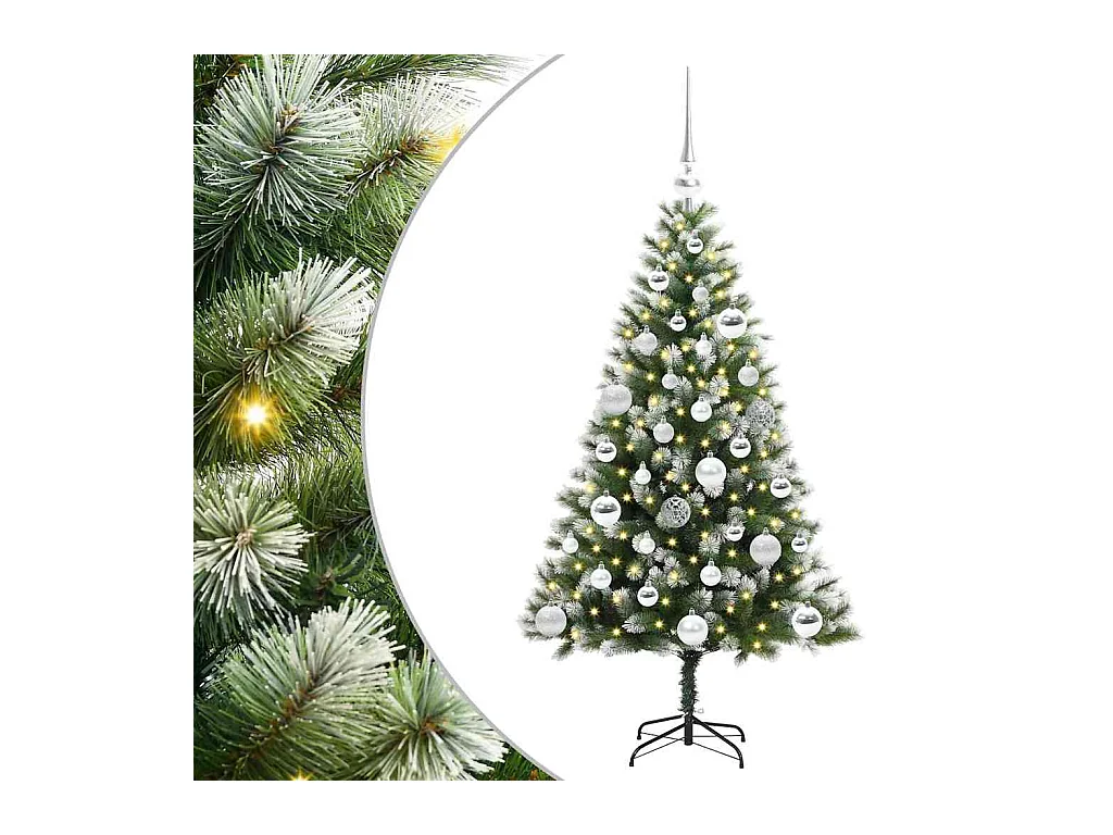 Kunstmatige scharnierende Kerstboom met gevlochten sneeuw