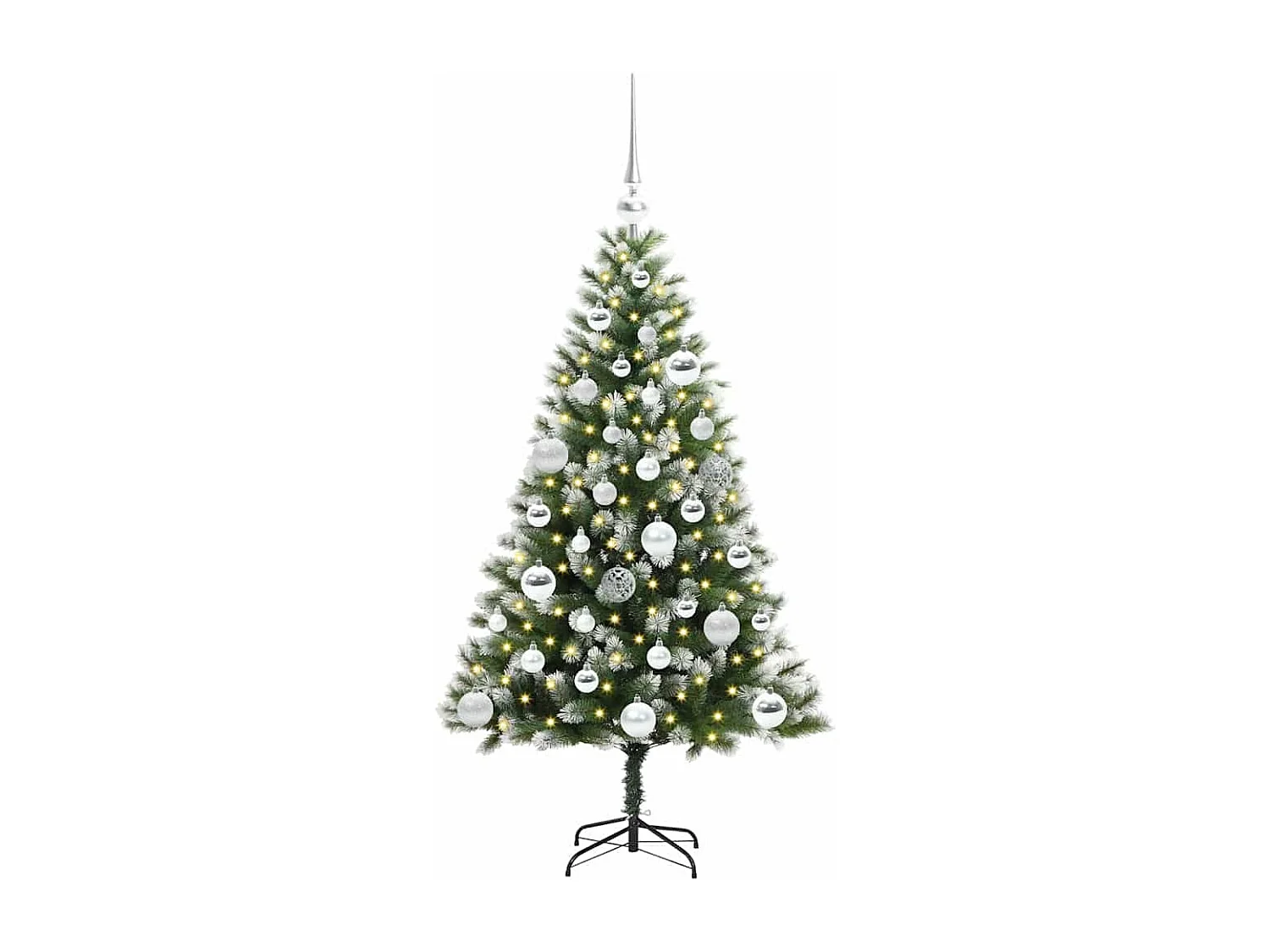 Árvore de Natal Artificial com Dobradiças e Neve Coberta 120 cm
