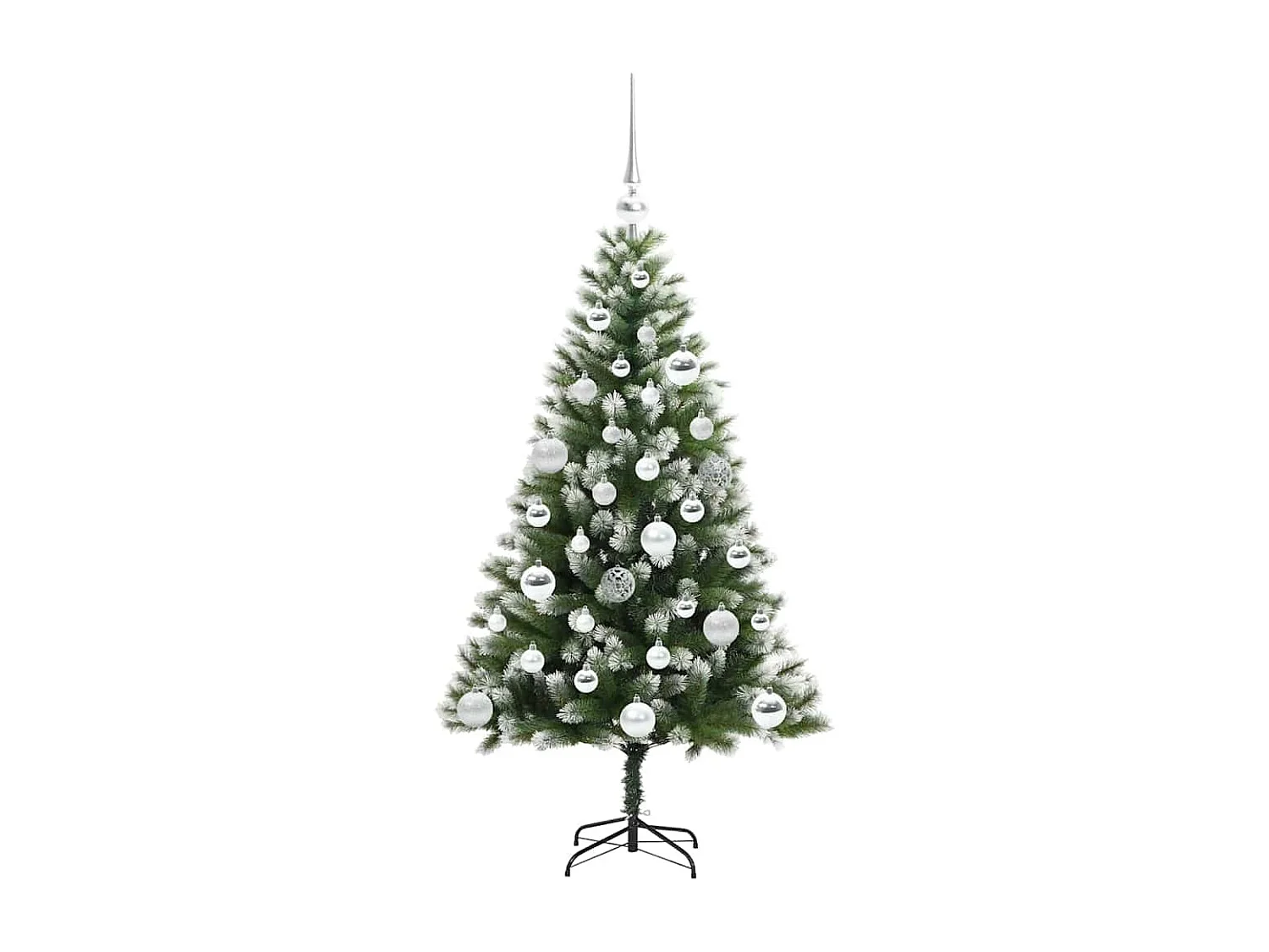 Árvore de Natal Artificial com Dobradiças e Neve Coberta 120 cm
