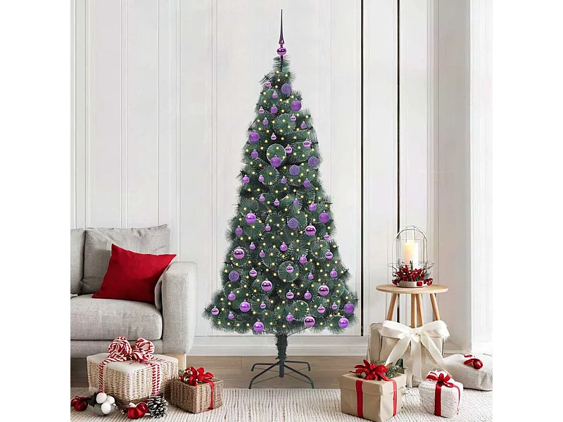 Árvore de Natal Artificial Pré-iluminada com Conjunto de Bolas