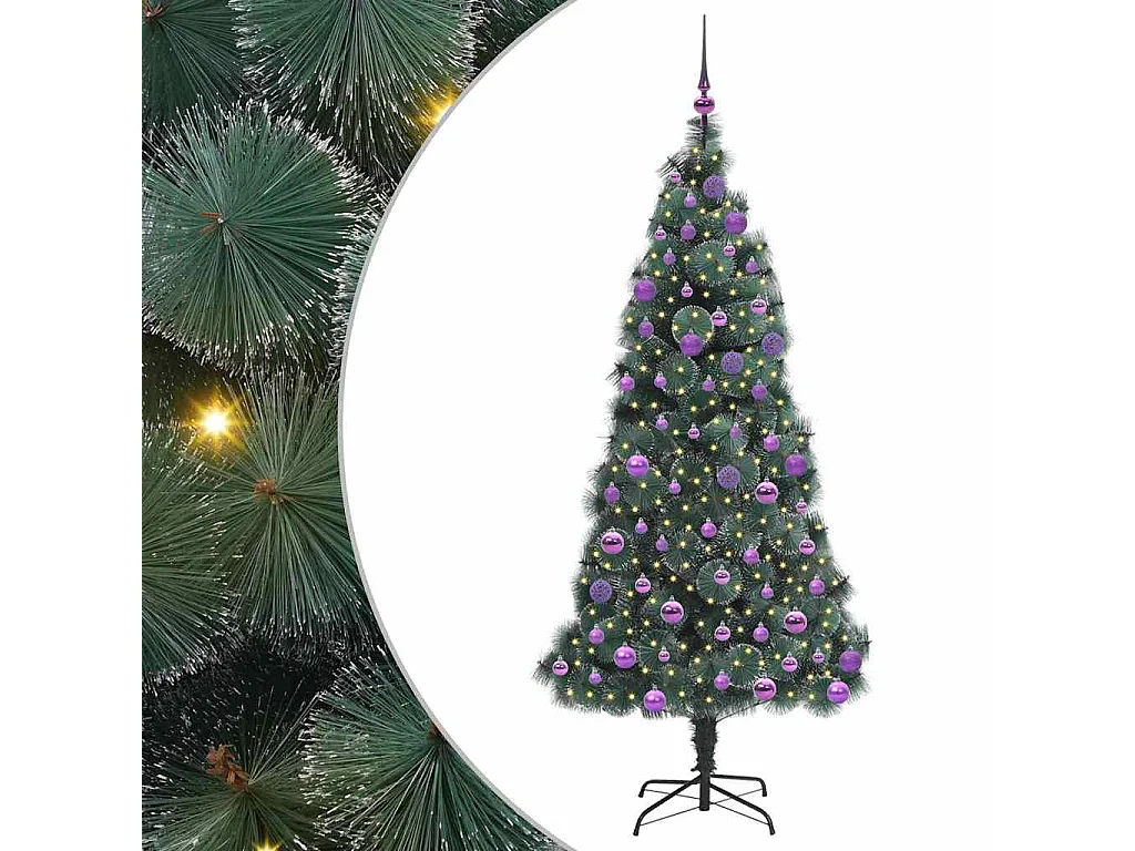 Arbre de Noël artificiel pré-éclairé avec ensemble de boules