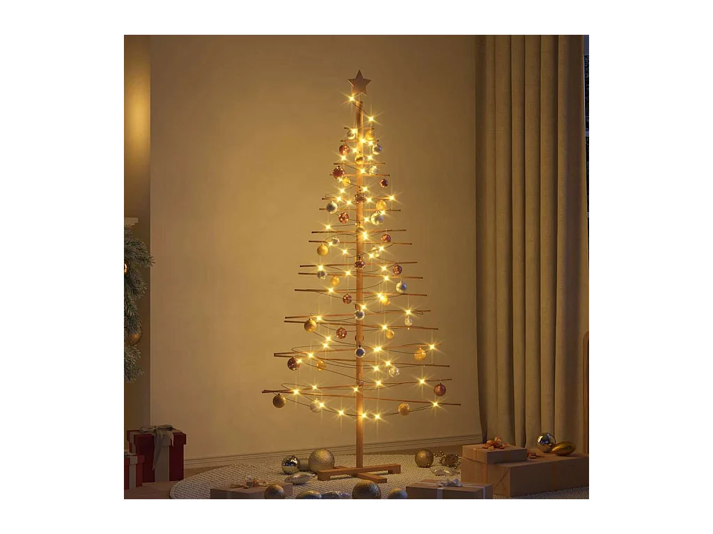 Arbre de Noël en bois avec support Marron 180 cm Bambou